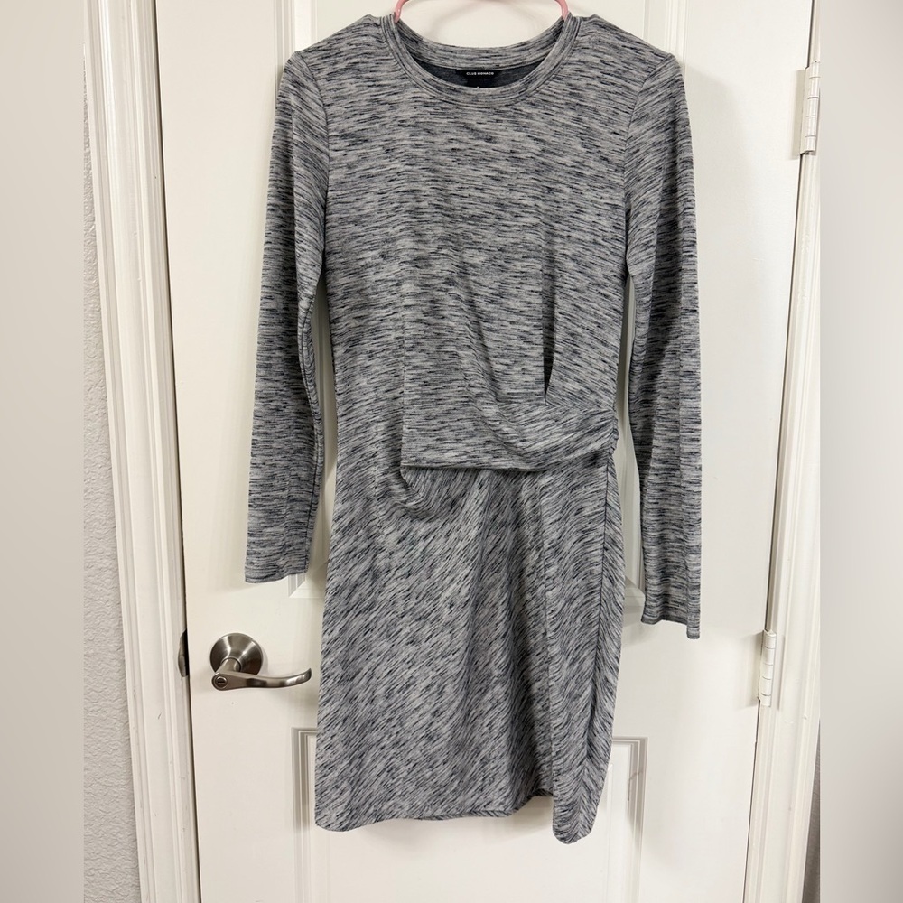 Club Monaco Heathered Gray Long Sleeve Remesta Dress
